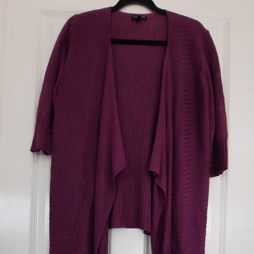 Eileen Fisher Cardigan Size Small, Linen & Silk, Purple. EUC.